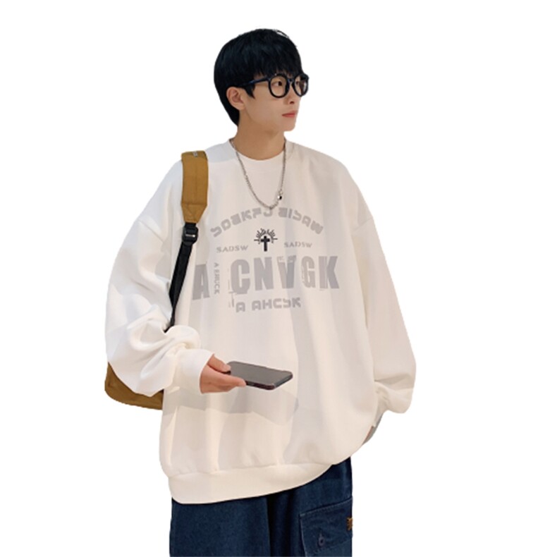 港风圆领卫衣男落肩打底衫潮流百搭上衣外套XZ214-8Y007P28,男装卫衣,星座1204-3