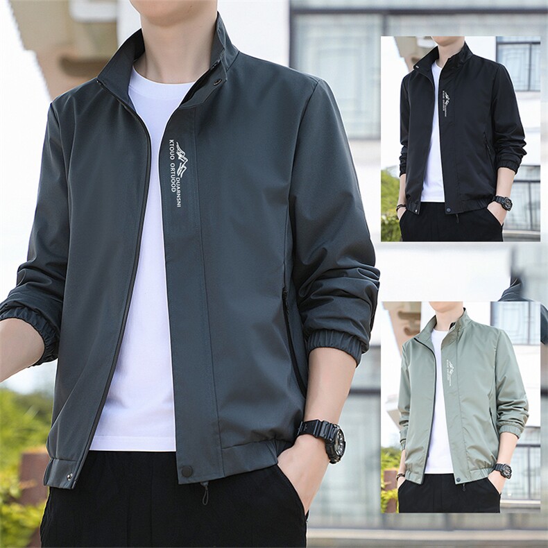 春季青年男士夹克潮流休闲立领印花夹克衫夹克防风外套JK9980-P28，男装夹克，星座1402-1