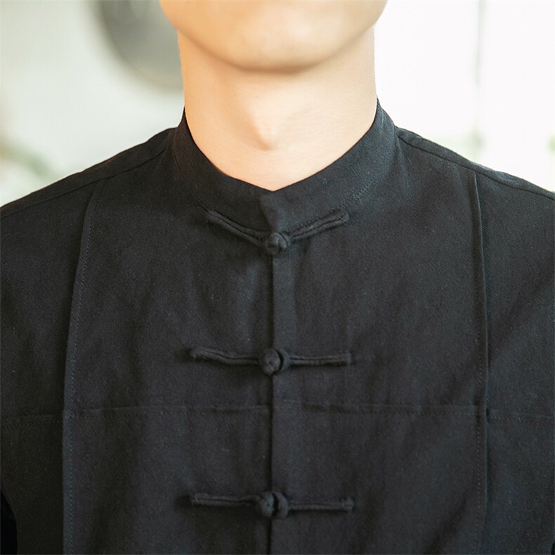 2021春季新款男装中国风衬衫中式盘扣唐装外套汉服上衣白C06,男装衬衫,电商B277(原6028)