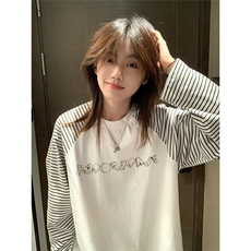 5539-P38原版做工220克休闲宽松男女同款长袖T恤，女装T恤，星座617A-2