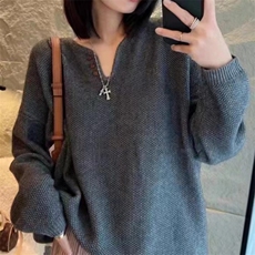 新款女装宽松显瘦羊毛衫时尚百搭V领三扣开衫舒适保暖针织毛衣，女装羊毛衫，泰沅羊绒