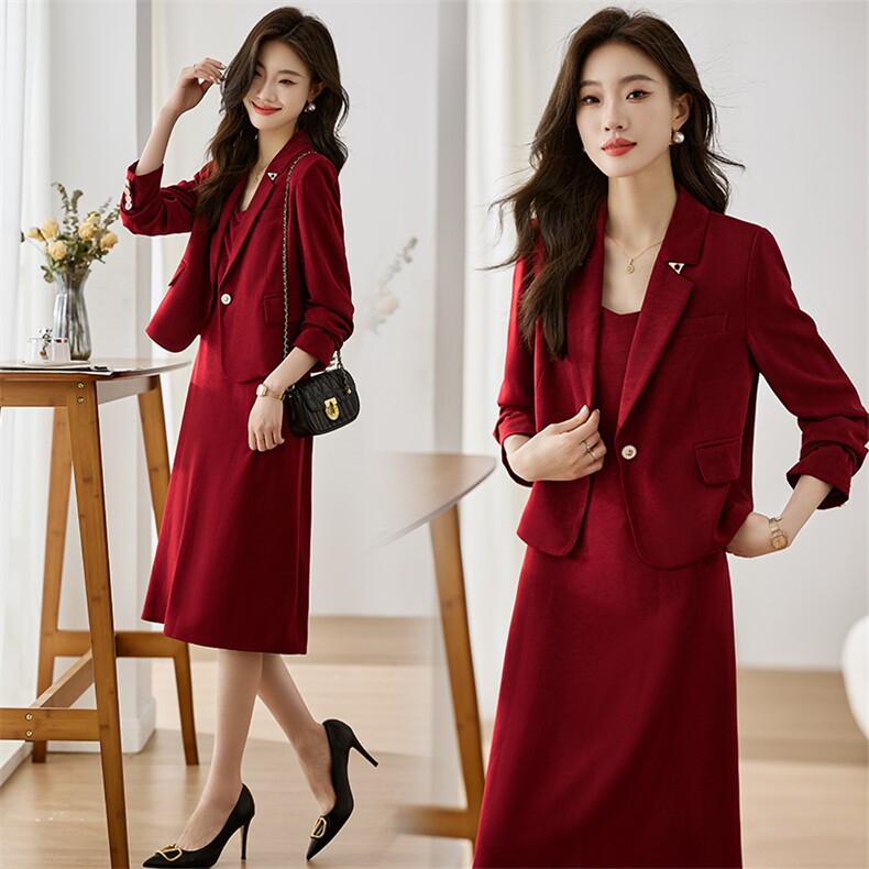 2023春秋《高质现货》新款百搭时装套装圆领长袖显瘦两件套，女装套装/套裙，韩然一族