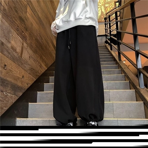 卫裤男冬季新款阔腿裤宽松百搭休闲长裤美式高街直筒K5887-P33图片