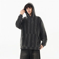 YK86123-P65聚酯纤维78.3%锦纶21.7%彩色针织毛绒卫衣男秋冬款，男装卫衣，电商A086-1