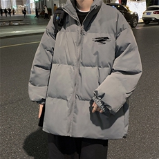 港风夜景冬款宽松字母印花百搭立领棉服A247-MY2102特批60控99，男装棉衣，电商A247