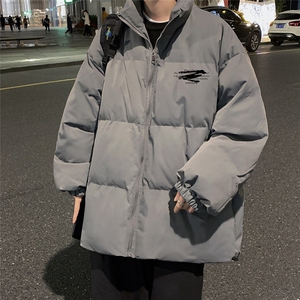 港风夜景冬款宽松字母印花百搭立领棉服A247-MY2102特批60控99图片