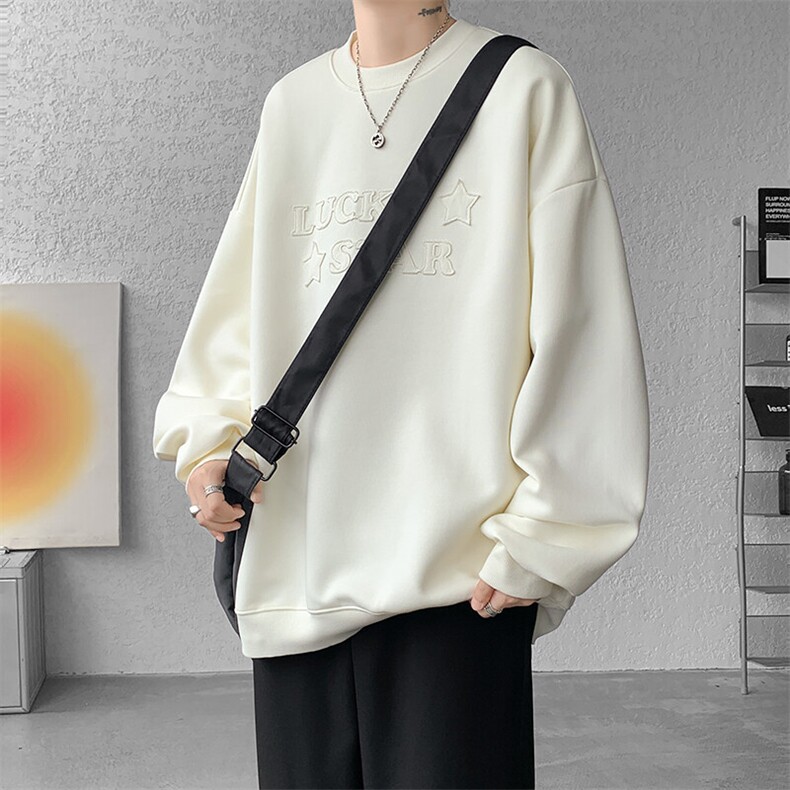 现货WY10089-P50华棉卫衣重磅360G阔版宽松大码情侣卫衣外套,男装卫衣,电商A059