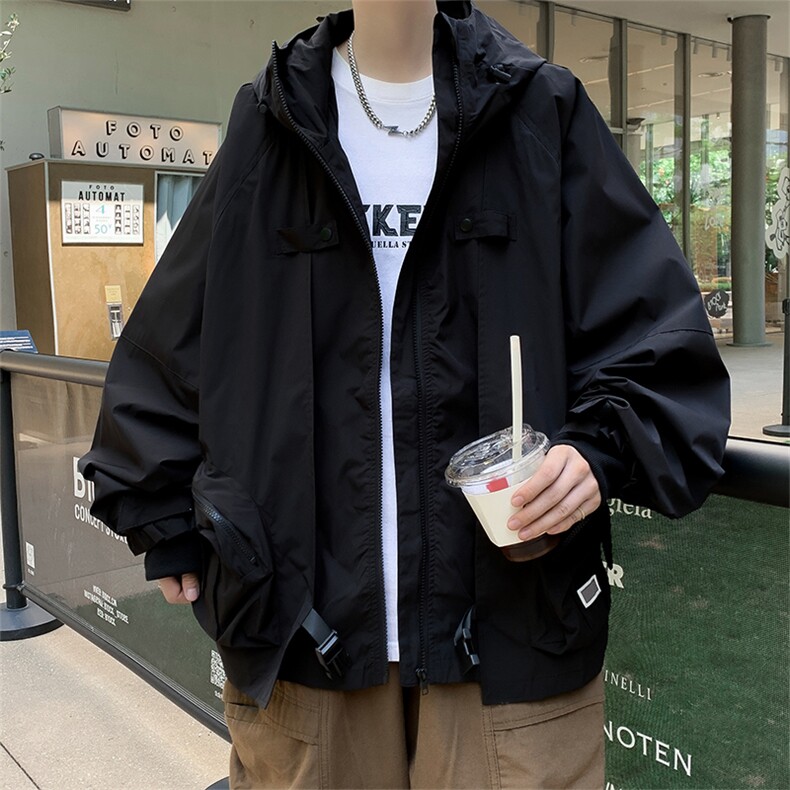 连帽冲锋衣夹克男秋季ins潮休闲防水外套JK09282-P65,男装夹克,星座308B-1