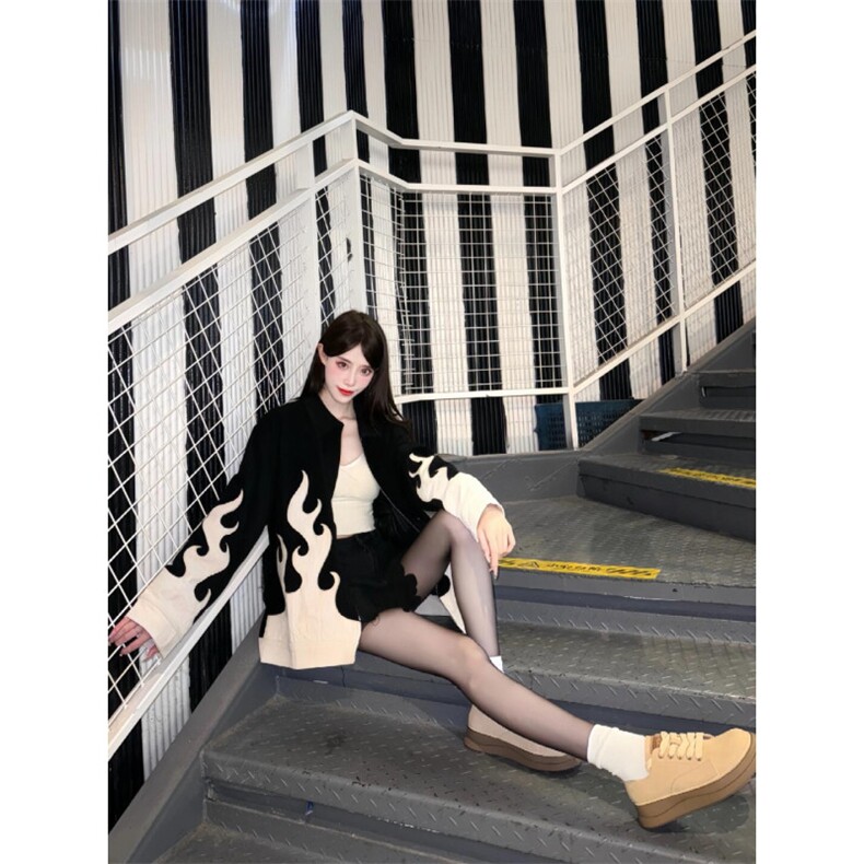 【有货】火焰灯芯绒外套男女款高级感美式休闲夹克JK7801HH-特P70图片
