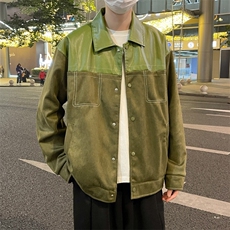 撞色拼接工装夹克港风秋冬季牛仔外套男宽松痞帅上衣JK677，男装夹克，星座1116A-1（原606A）