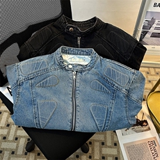 小众复古立领垫肩牛仔外套立体解构设计夹克机车服男JK08959-P78，男装夹克，星座308B-1