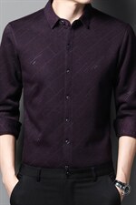 Z2712男式2023冬季新款长袖加绒衬衫修身免烫衬衣P82，男装衬衫，电商B360