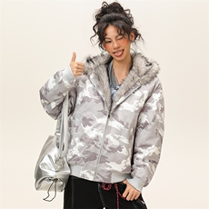 潮流宽松连帽棉服高街潮牌休闲棉衣A161-9981，男装棉衣，电商A161