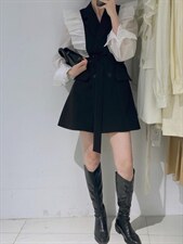 荷叶边西装裙外套，女装西装，驿谷