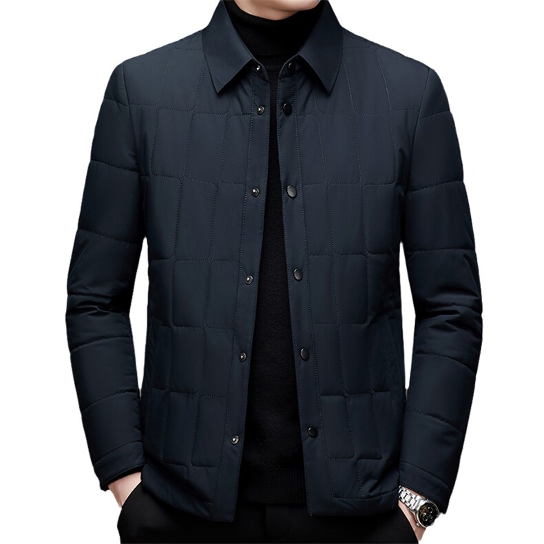 中年纯色棉衣加厚保暖冬季爸爸装外套翻领棉服上衣HM6623-P175,男装棉衣,电商B212（原钱塘6029）