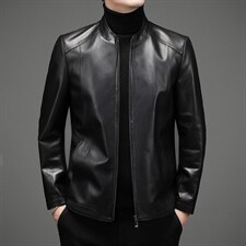 DLSN81881新款皮衣男头层绵羊皮夹克立领商务休闲男装P750，男装皮衣，电商B360