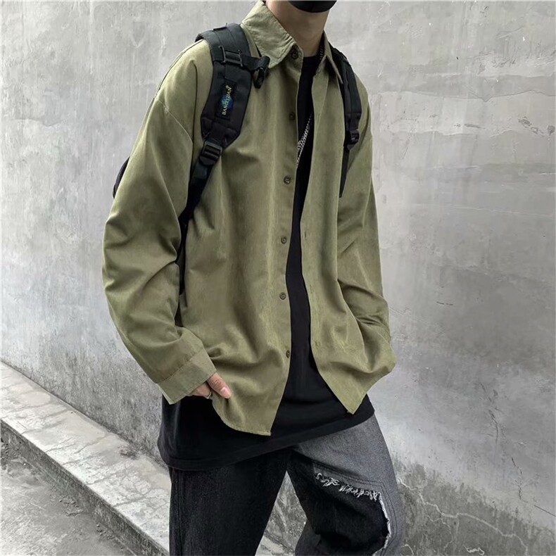 长袖衬衫男夏季潮流休闲宽松冰丝衬衣痞帅外套W1023310B-1P30,男装衬衫,星座310B-2