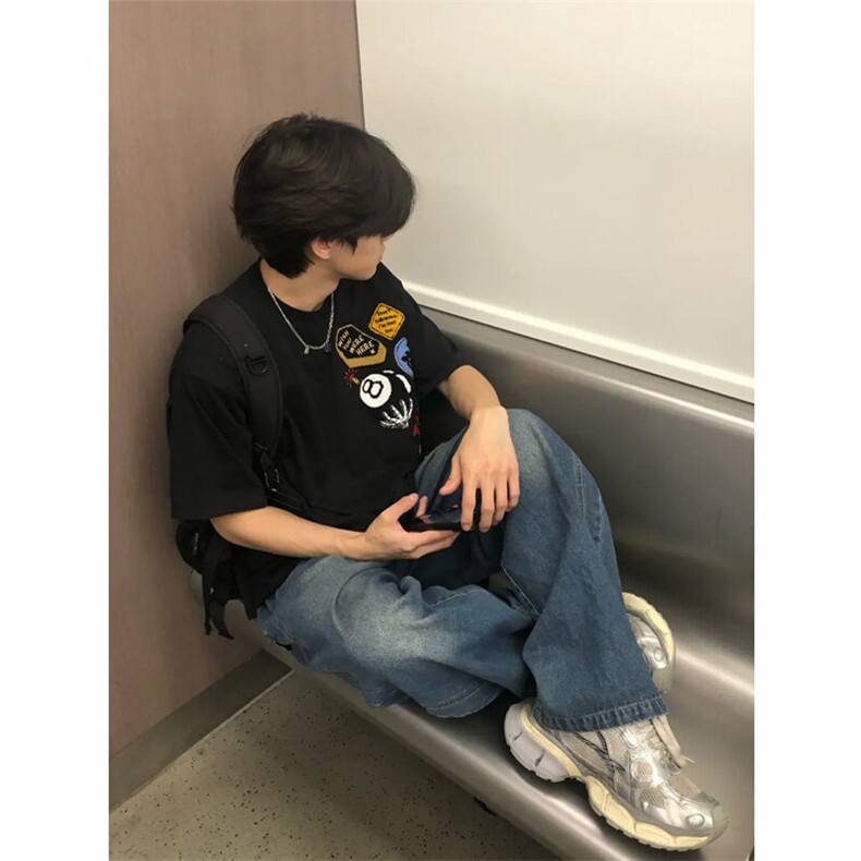 DX698LL-特P35美式字母刺绣重磅短袖t恤男女款夏季,男装T恤,星座1007（原301D）