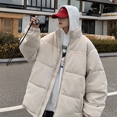 美式麂皮绒潮牌加厚棉服（烧花工艺）XZ609-WT8601-P130-控168，男装棉衣，星座609