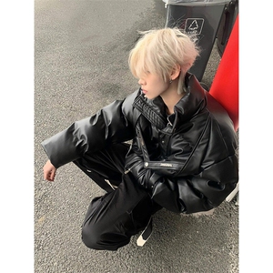 【有货】解构短款PU皮立领棉服外套面包服棉衣 MY8080 特P112图片