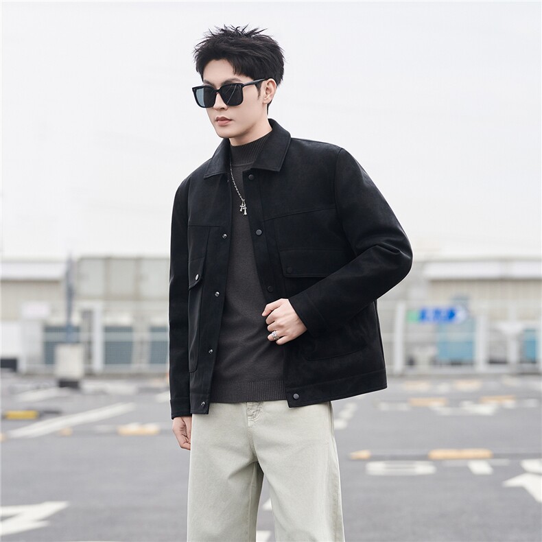 新标90绒羽绒服男冬季2025新款皮夹克外套A313-8878-P245，男装夹克，电商A313