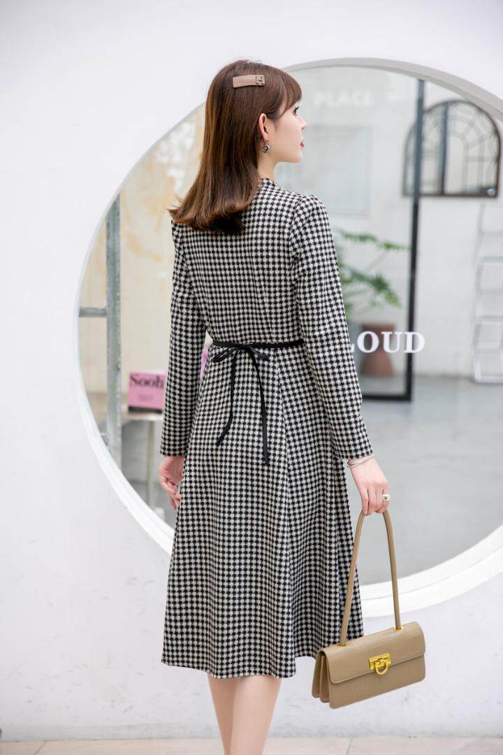 韩版修身连衣裙，女装连衣裙，红利秀雅