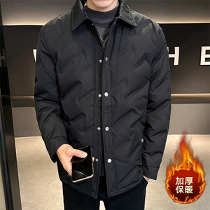 轻薄羽绒服男士2024冬季新款潮牌灰鸭绒翻领上衣休闲保暖外套男装图片