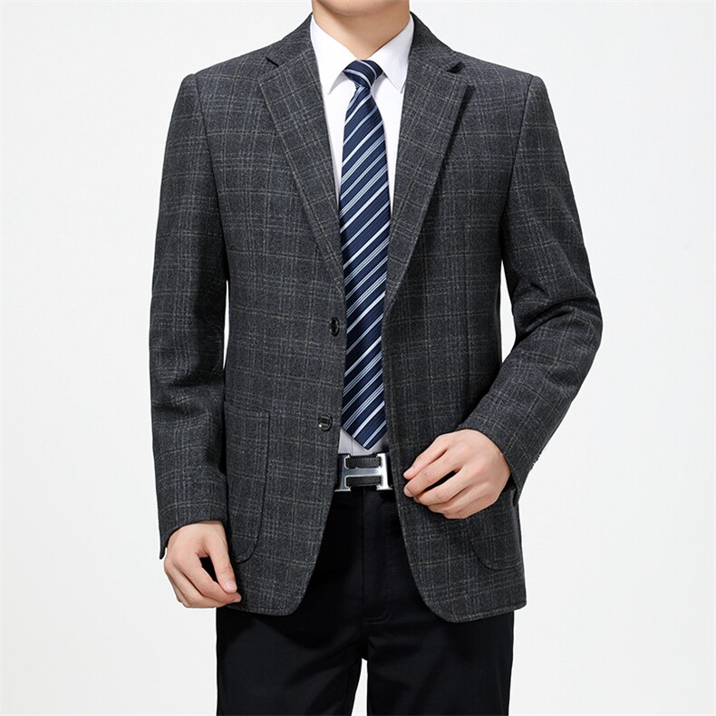 男士2023秋季新款长袖商务休闲西服中青年纯色便服外套AJY3-P170,男装西服,电商B212（原钱塘6029）