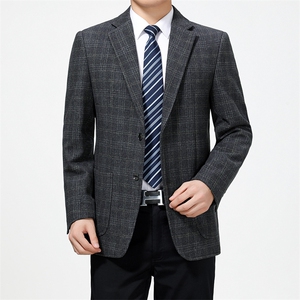 男士2023秋季新款长袖商务休闲西服中青年纯色便服外套AJY3-P170图片