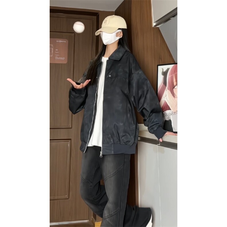 新款复古港风铆钉夹克外套痞帅小众外套翻领夹克外套JK5807P55,男装夹克,电商A128