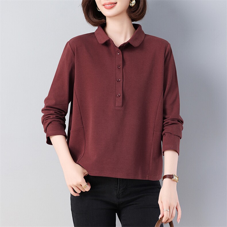 2024秋新品休闲款长袖T恤打底衫861款，女装T恤，秋牧寒烟