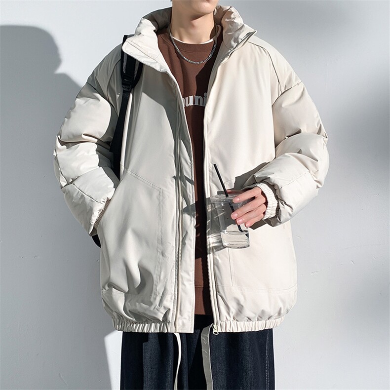 现货冬季美式休闲加厚雪山外套夹克立领纯色三防户外工装棉服,男装夹克,电商A443