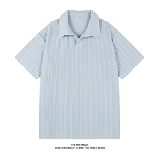 老钱风polo衫X7084-TP2548夏季新款休闲麦穗纹透气翻领短袖，男装T恤，电商A102