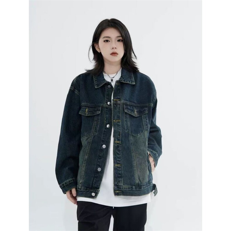 美式高街复古水洗做旧牛仔夹克外套男女J94-P60,男装工装外套,星座310A-4
