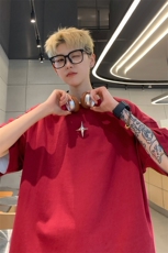 港风可拆卸四芒星多色短袖T恤男DT77783P16块特价：供抖音视频，男装T恤，星座227-7