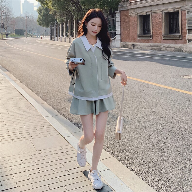 【现货上新】温柔洋气时尚衬衫休闲百搭套装裙088-2323p155控228,女装套装/套裙,2C088