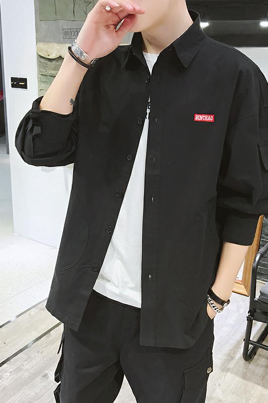 C877男士长袖衬衫纯棉工装新款春季韩版免烫宽松休闲衬衣男潮,男装衬衫,电商D310（原电商305）