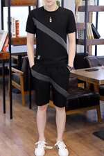 【】2021夏季新款短袖套装男士潮流t恤潮牌男装T718-P50，男装套装，星座1206（原A206）