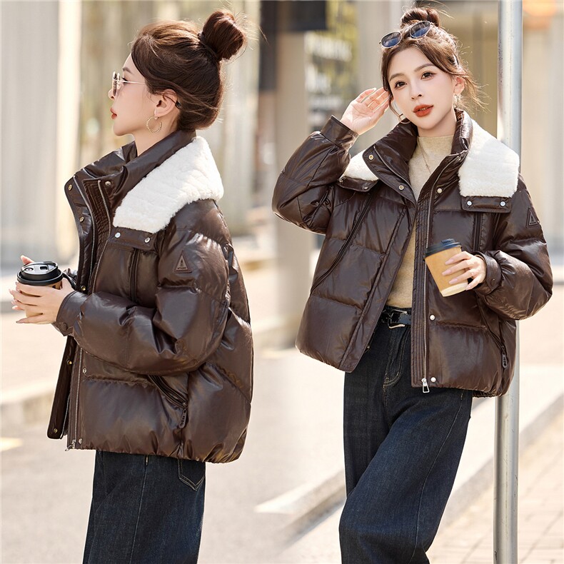现货2025年冬季新款羽绒服韩版休闲保暖羽绒服毛领可拆卸，女装羽绒服，悦祺