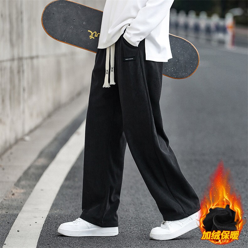 灯芯绒裤男休闲裤潮流宽松男装秋冬加绒加厚卫裤A068-JXK66-TP55,男装休闲裤,电商A068
