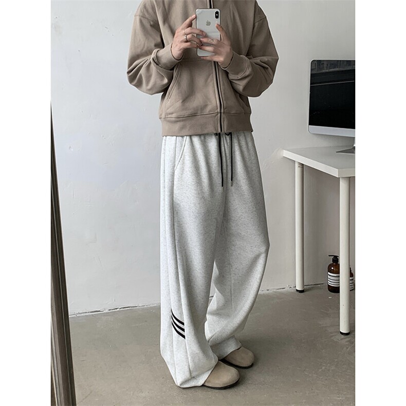 2025新款重磅条纹运动卫裤潮牌宽松休闲裤垂感男女现货K8322-P32,男装休闲裤,星座512-3