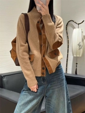 2025年秋季时尚百搭通勤简约休闲加厚羊毛外套，女装羊毛衫，米咔羊绒