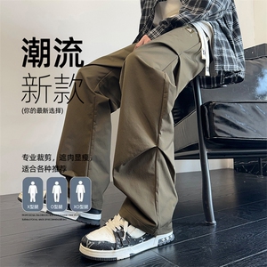 2026秋季潮牌美式宽松伞兵裤直筒阔腿休闲针织长裤 A436-857-P38图片