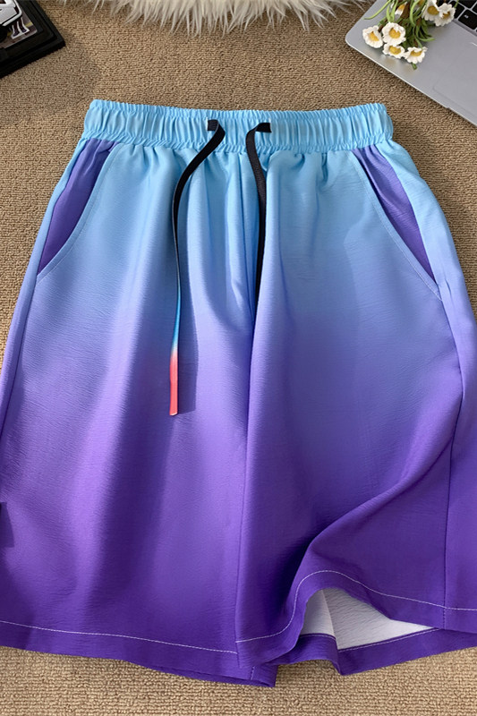 XZ-230-1DK305夏季新款原创简约风水墨扎染渐变休闲短裤P30控45,男装牛仔裤,星座230-1