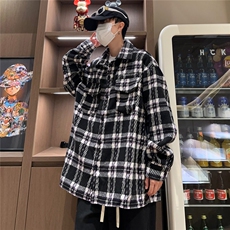 秋季新款中性风复古格子情侣衬衫外套212-2-DY112-特P65，男装衬衫，星座808A-1