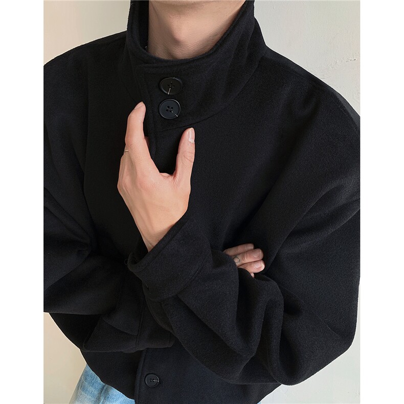 冬季高级感立领毛呢外套韩版潮流夹克ins痞帅棉服上衣 D383 P108图片