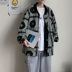 秋季腰果花两面穿夹克男士韩版复古潮牌工装外套宽松JK46/P60，男装夹克，电商D202