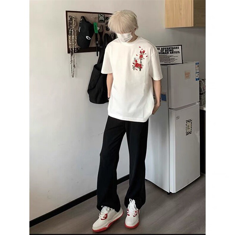 前后刺绣纯棉短袖ZX0284-P35,男装T恤,星座313A(原308A-2)