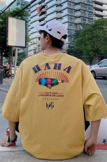 ins火潮流半袖T恤情侣上衣2021夏季新款五分袖打底衫DS344T，男装T恤，电商A102
