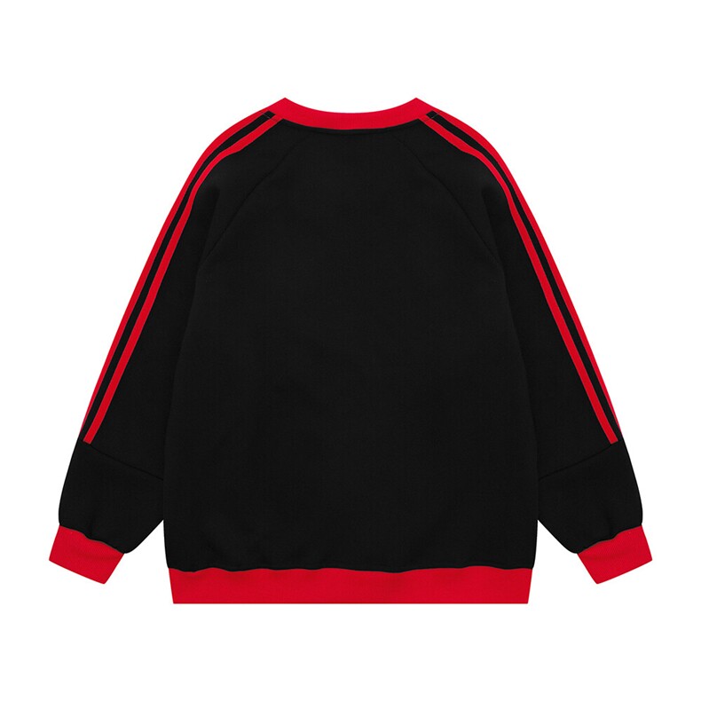 光板得物\唯品二开三条杠撞色拼接插肩袖V领卫衣A86P35,男装卫衣,电商A247B